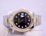 Rolex Oyster Datejust 40mm 2-Tone Oyster Black Diamond Replica Watch